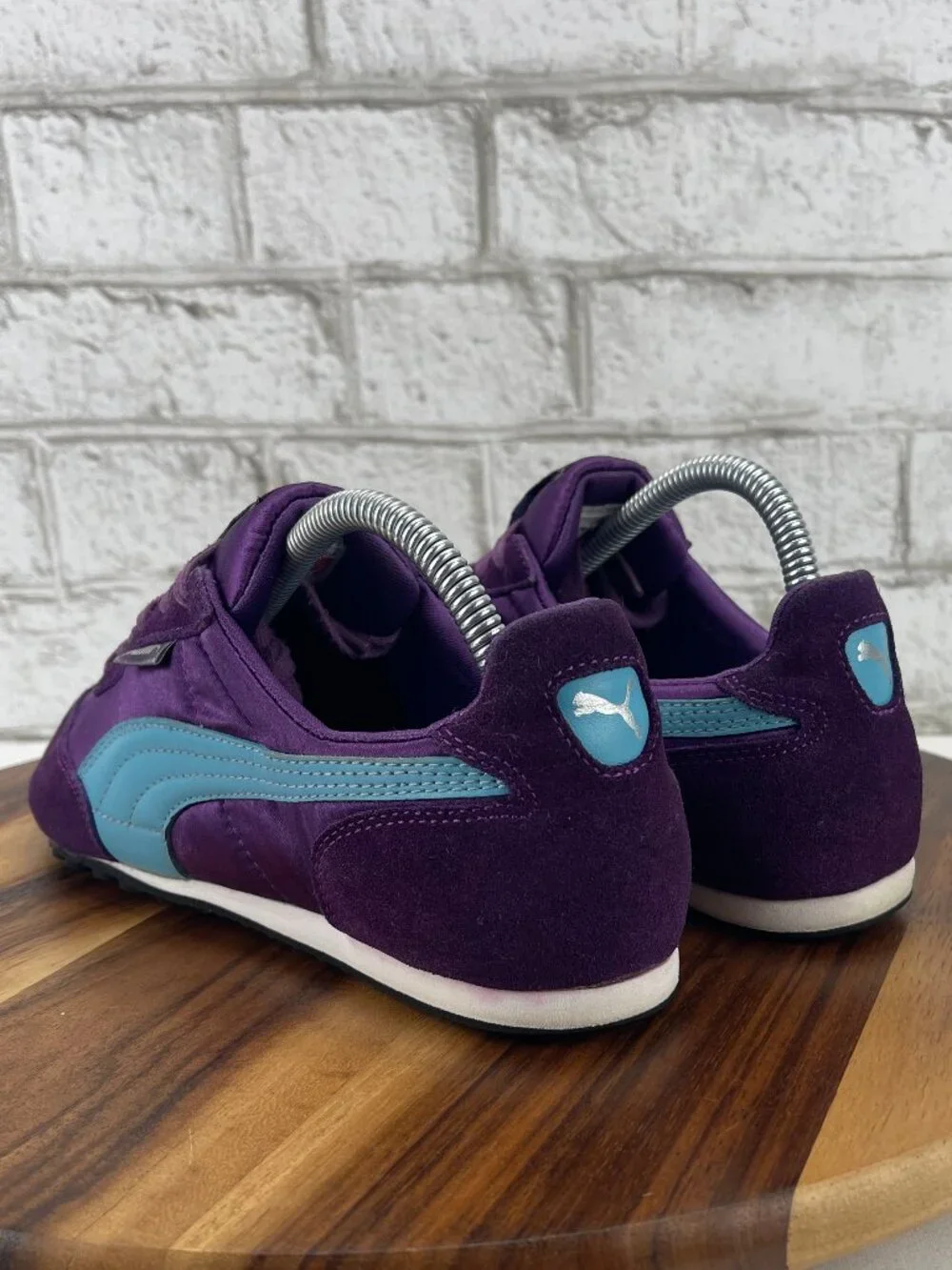 VTG Puma Womens Sz. 8.5 Purple/Light Blue Suede Retro Trainers Shoes